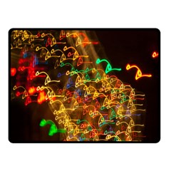 Christmas Tree Light Color Night Double Sided Fleece Blanket (small)  by Mariart