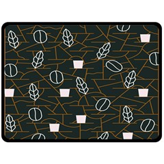 Espresso Cofee Glass Line Chevron Fleece Blanket (large)  by Mariart