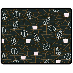 Espresso Cofee Glass Line Chevron Fleece Blanket (medium)  by Mariart