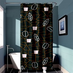 Espresso Cofee Glass Line Chevron Shower Curtain 36  X 72  (stall)  by Mariart