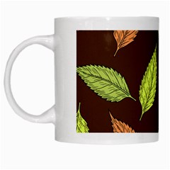 Autumn Leaves Pattern White Mugs by Mariart