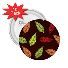 Autumn Leaves Pattern 2 25  Buttons (10 Pack) 