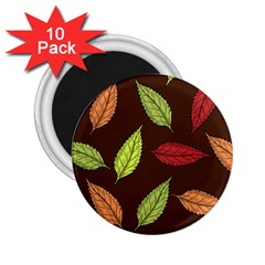 Autumn Leaves Pattern 2 25  Magnets (10 Pack)  by Mariart