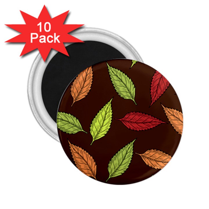 Autumn Leaves Pattern 2.25  Magnets (10 pack) 