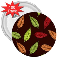 Autumn Leaves Pattern 3  Buttons (100 Pack)  by Mariart