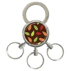 Autumn Leaves Pattern 3-ring Key Chains