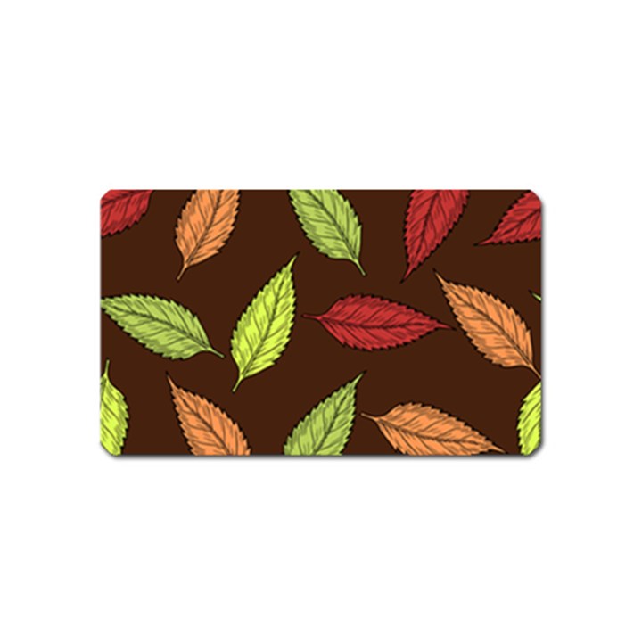 Autumn Leaves Pattern Magnet (Name Card)