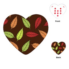 Autumn Leaves Pattern Playing Cards (heart) 