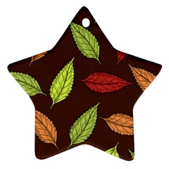 Autumn Leaves Pattern Star Ornament (two Sides) by Mariart