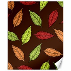 Autumn Leaves Pattern Canvas 11  X 14  