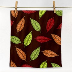 Autumn Leaves Pattern Face Towel by Mariart