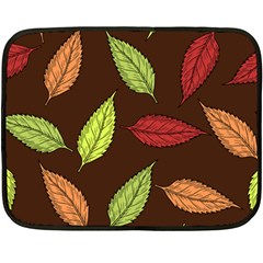 Autumn Leaves Pattern Double Sided Fleece Blanket (mini) 