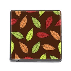 Autumn Leaves Pattern Memory Card Reader (square) by Mariart