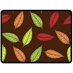 Autumn Leaves Pattern Fleece Blanket (large) 