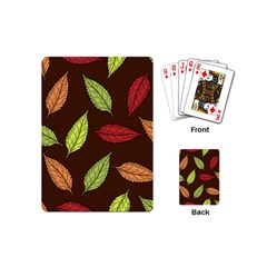 Autumn Leaves Pattern Playing Cards (mini)  by Mariart