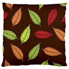 Autumn Leaves Pattern Large Cushion Case (two Sides) by Mariart