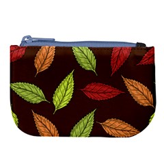 Autumn Leaves Pattern Large Coin Purse by Mariart