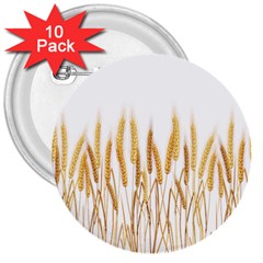 Wheat Plants 3  Buttons (10 Pack) 