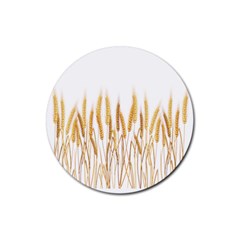 Wheat Plants Rubber Round Coaster (4 Pack) 