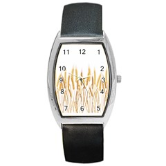 Wheat Plants Barrel Style Metal Watch