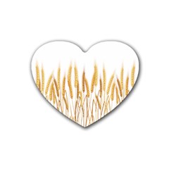 Wheat Plants Rubber Coaster (heart) 