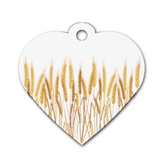 Wheat Plants Dog Tag Heart (two Sides)