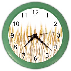 Wheat Plants Color Wall Clocks