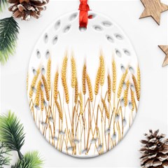 Wheat Plants Ornament (oval Filigree) by Mariart