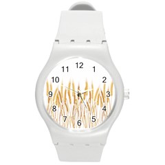 Wheat Plants Round Plastic Sport Watch (m)