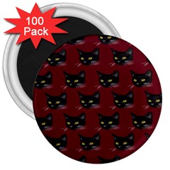 Face Cat Animals Red 3  Magnets (100 Pack) by Mariart