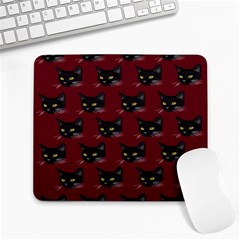 Face Cat Animals Red Large Mousepads by Mariart