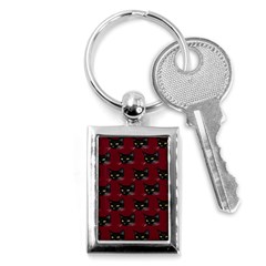 Face Cat Animals Red Key Chains (rectangle) 