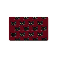 Face Cat Animals Red Magnet (name Card) by Mariart