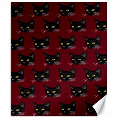 Face Cat Animals Red Canvas 8  X 10  by Mariart