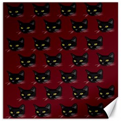 Face Cat Animals Red Canvas 16  X 16  