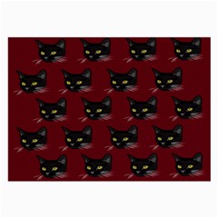 Face Cat Animals Red Large Glasses Cloth (2-side) by Mariart