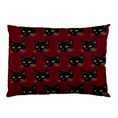 Face Cat Animals Red Pillow Case by Mariart