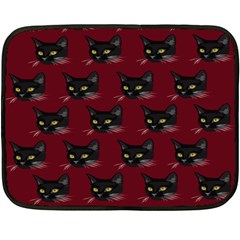 Face Cat Animals Red Double Sided Fleece Blanket (mini)  by Mariart