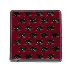 Face Cat Animals Red Memory Card Reader (square) by Mariart