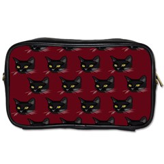 Face Cat Animals Red Toiletries Bags by Mariart