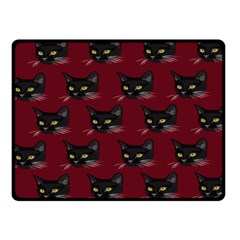 Face Cat Animals Red Fleece Blanket (small)