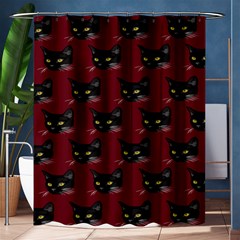 Face Cat Animals Red Shower Curtain 60  X 72  (medium)  by Mariart