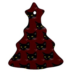 Face Cat Animals Red Christmas Tree Ornament (two Sides) by Mariart