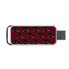 Face Cat Animals Red Portable Usb Flash (two Sides) by Mariart