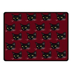 Face Cat Animals Red Double Sided Fleece Blanket (small)  by Mariart