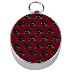 Face Cat Animals Red Silver Compasses