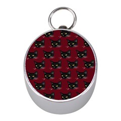 Face Cat Animals Red Mini Silver Compasses