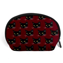 Face Cat Animals Red Accessory Pouches (large) 