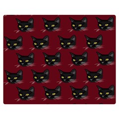 Face Cat Animals Red Double Sided Flano Blanket (medium) 