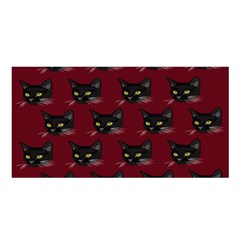 Face Cat Animals Red Satin Shawl by Mariart